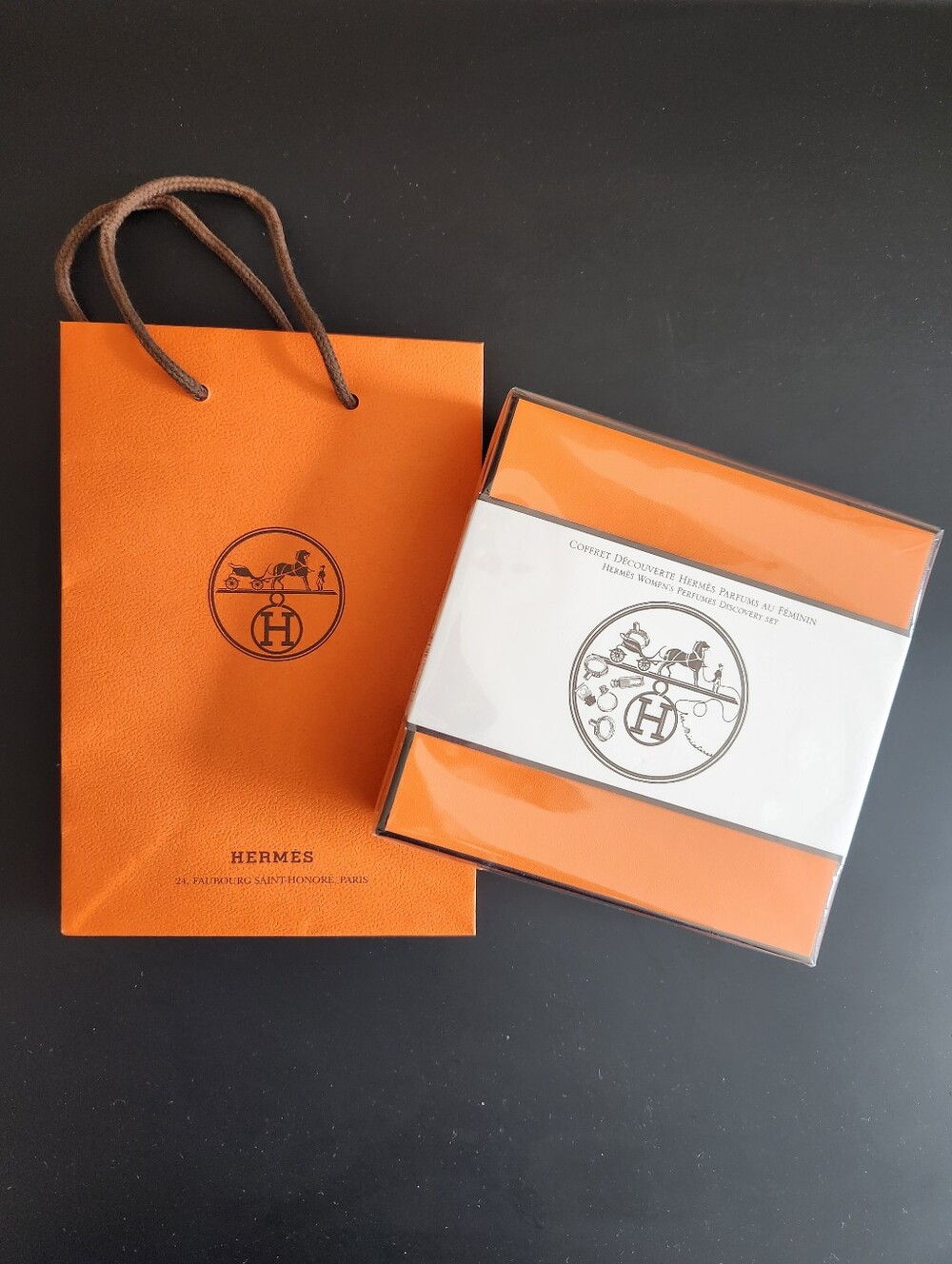 Hermes Women's Perfumes Discovery Set — Orange & White Box SEALED with gift bag